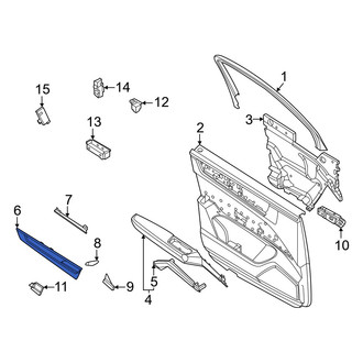 Porsche OE - Front Left Upper Door Trim Molding