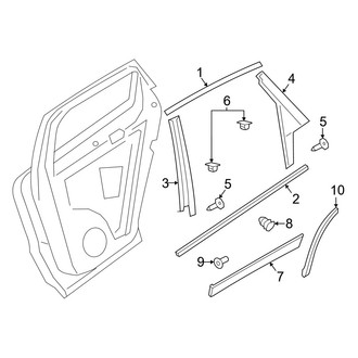Porsche OE - Rear Door - Exterior Trim (Coupe / E-Hybrid Coupe / S Coupe / S E-Hybrid Coupe / Turbo E-Hybrid Coupe / Turbo GT Coupe)