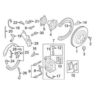 Porsche OE - Rear Suspension - Brake Components (W/O Ceramic Brakes)