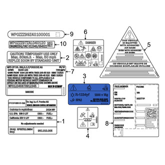 Porsche OE - A/C System Information Label