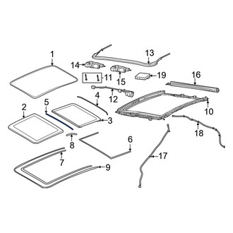 Porsche OE - Center Outer Sunroof Glass Seal