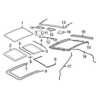 Porsche OE - Rear Outer Sunroof Glass Seal