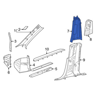 Porsche OE - Left Upper Door Pillar Post Trim Set
