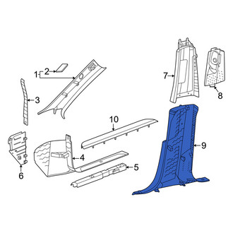 Porsche OE - Left Lower Door Pillar Post Trim Set