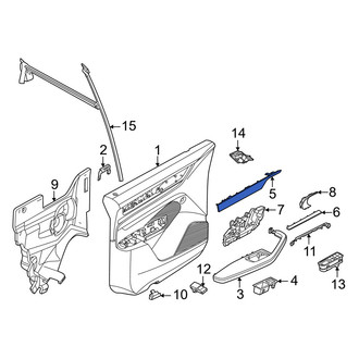 Porsche OE - Front Left Upper Door Trim Molding