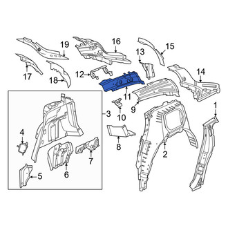 Porsche OE - Front Left Outer Body D-Pillar Reinforcement