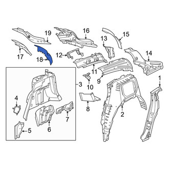 Porsche OE - Front Left Inner Body D-Pillar Reinforcement