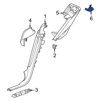 Porsche OE - Left Body D-Pillar Trim Panel Bracket