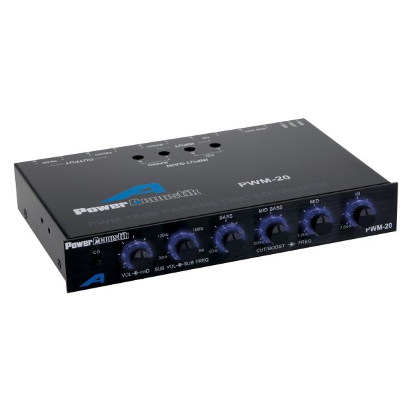 Power Acoustik® - 4-Band Parametric Audio Equalizer with Subwoofer Electronic Crossover