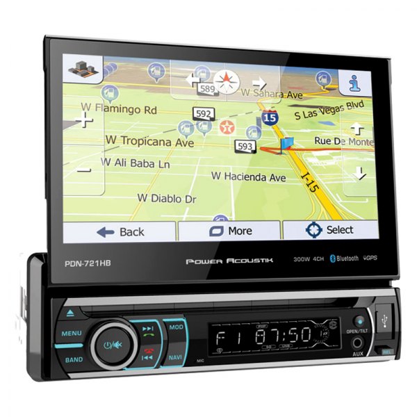 Power Acoustik® Pdn721hb 7 Motorized Touchscreen Display Single Din