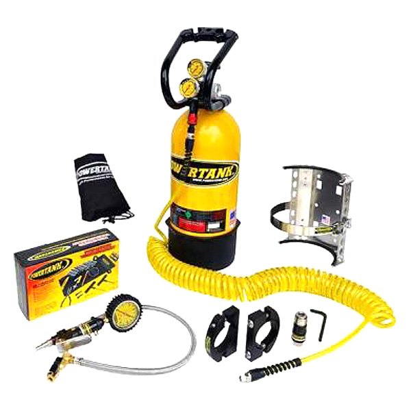 Power Tank® - 10 lb Team Yellow CO2 Tank Portable Air System with 0 to 60 psi Tire Inflator and Monster Valve Kit