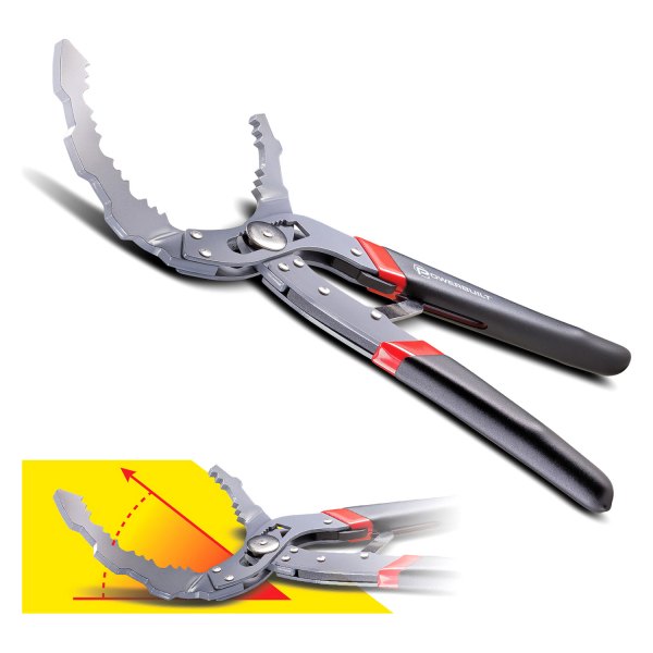 Powerbuilt® - Self-Adjusting Oil Filter Pliers with 30° Angled Jaws