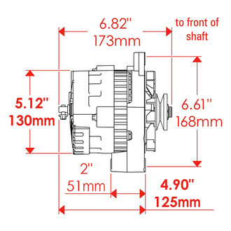 Powermaster® - GM CS130 Alternator with Serpentine Pulley (105A; 12V)