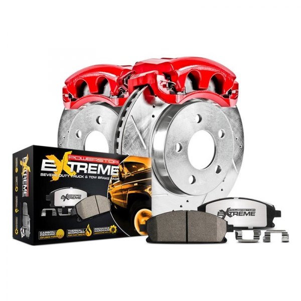  PowerStop® - 1-Click Extreme Z36 Truck and Tow Drilled and Slotted Rear Brake Kit with Calipers