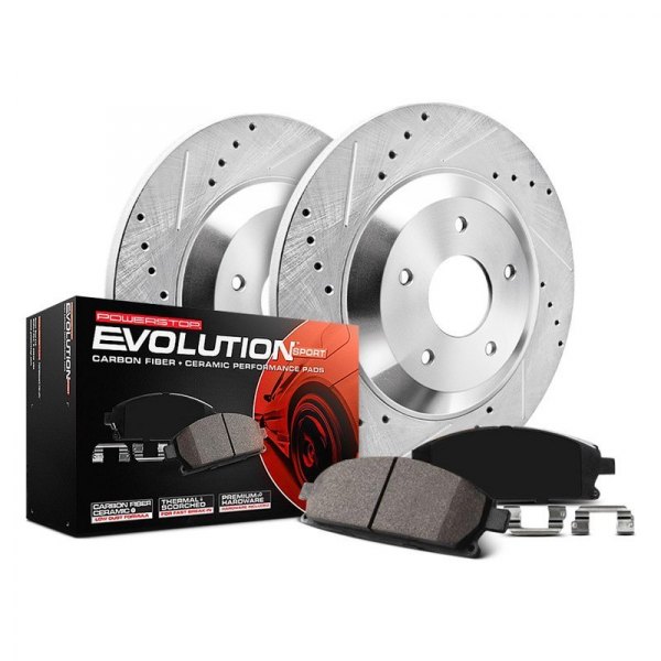  PowerStop® - 1-Click Z23 Evolution Sport Drilled and Slotted Front Brake Kit without Calipers
