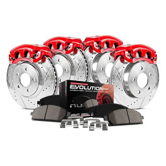 PowerStop® - 1-Click Z23 Evolution Sport Drilled and Slotted Front and Rear Brake Kit with Calipers
