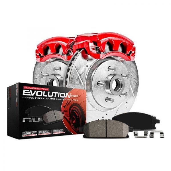  PowerStop® - 1-Click Z23 Evolution Sport Drilled and Slotted Front Brake Kit with Calipers