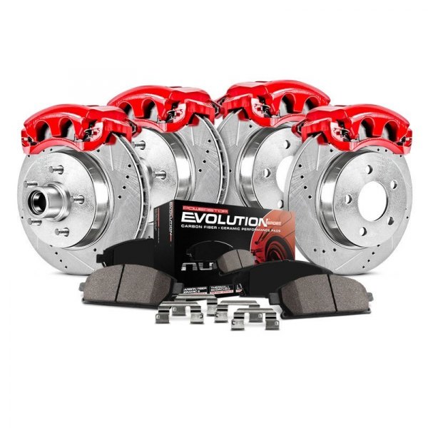  PowerStop® - 1-Click Z23 Evolution Sport Drilled and Slotted Front and Rear Brake Kit with Calipers