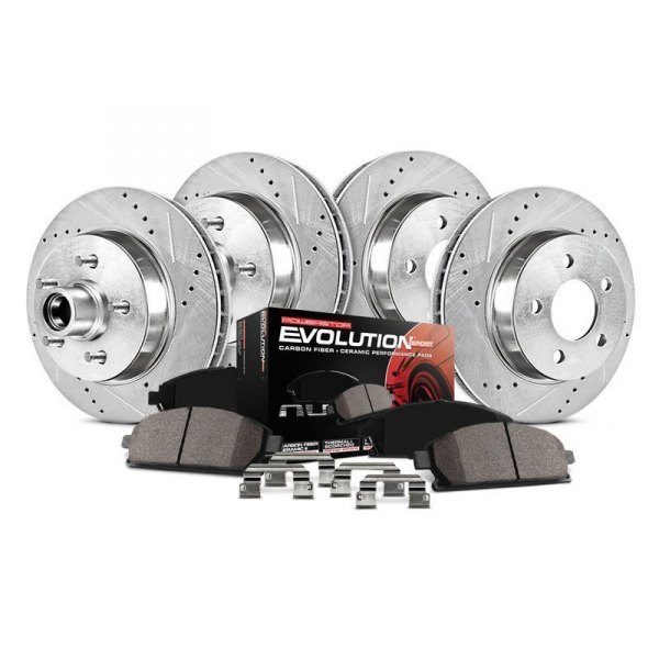  PowerStop® - 1-Click Z23 Evolution Sport Drilled and Slotted Front and Rear Brake Kit without Calipers