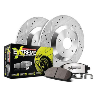 PowerStop® - 1-Click Street Warrior Z26 Drilled and Slotted Front Brake Kit