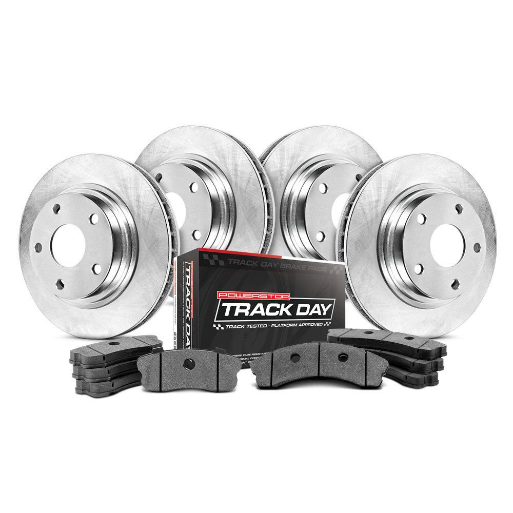 Power Stop TDBK5943 Track Day Front and Rear Kit Rotors and Brake Pads 