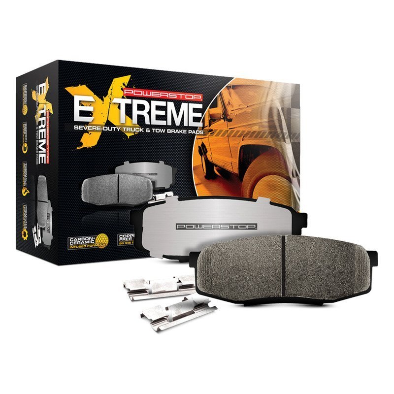 Power Stop Z36-676 Front Z36 Truck & Tow Carbon Fiber-Ceramic Brake Pads with Hardware 
