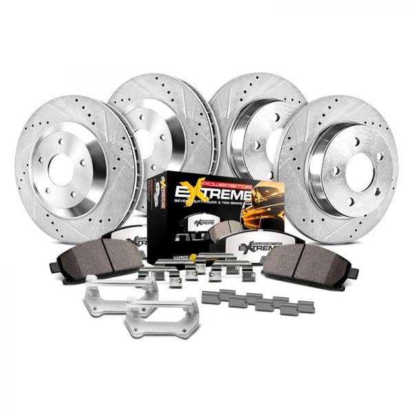 PowerStop® - 1-Click Extreme Z36 Truck and Tow Drilled and Slotted Front and Rear Big Brake Kit