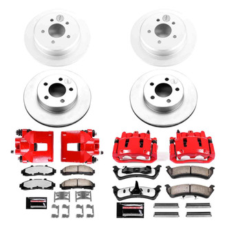 PowerStop® - Z36 Extreme Plain Front and Rear Brake Kit with Calipers