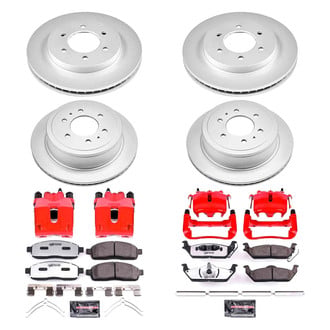 PowerStop® - Z36 Extreme Plain Front and Rear Brake Kit with Calipers