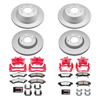 PowerStop® - Z36 Extreme Plain Front and Rear Brake Kit with Calipers