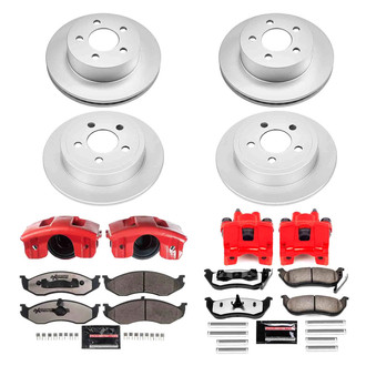 PowerStop® - Z36 Extreme Plain Front and Rear Brake Kit with Calipers