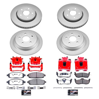 PowerStop® - Z36 Extreme Plain Front and Rear Brake Kit with Calipers