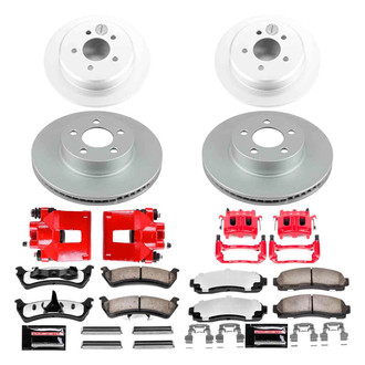 PowerStop® - Z36 Extreme Plain Front and Rear Brake Kit with Calipers