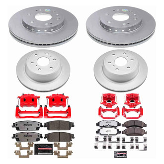 PowerStop® - Z36 Extreme Plain Front and Rear Brake Kit with Calipers