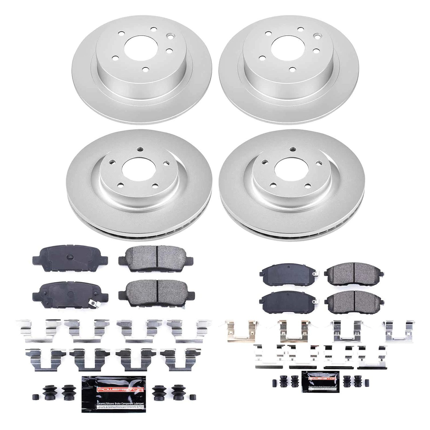 PowerStop® CPK242-23 - Z23 Evolution Geomet® Plain Front and Rear