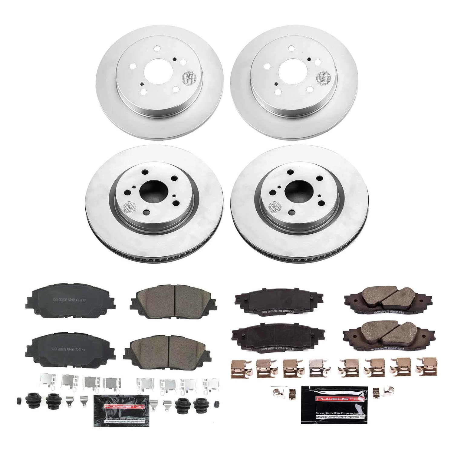 PowerStop® CPK8348-23 - Z23 Evolution Geomet® Plain Front and Rear