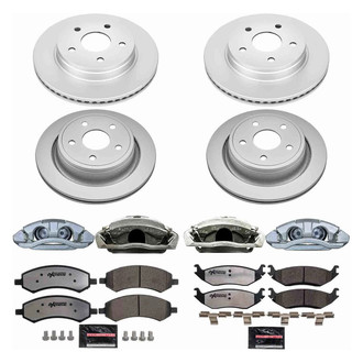 PowerStop® - Z36 Extreme Plain Front and Rear Brake Kit with Calipers