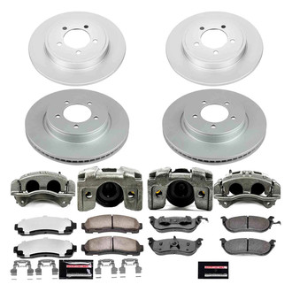 PowerStop® - Z36 Extreme Plain Front and Rear Brake Kit with Calipers
