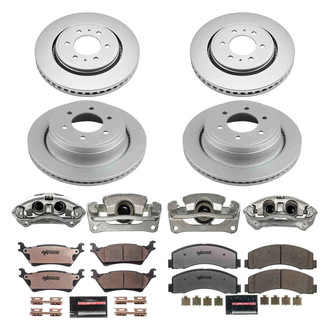 PowerStop® - Z36 Extreme Plain Front and Rear Brake Kit with Calipers