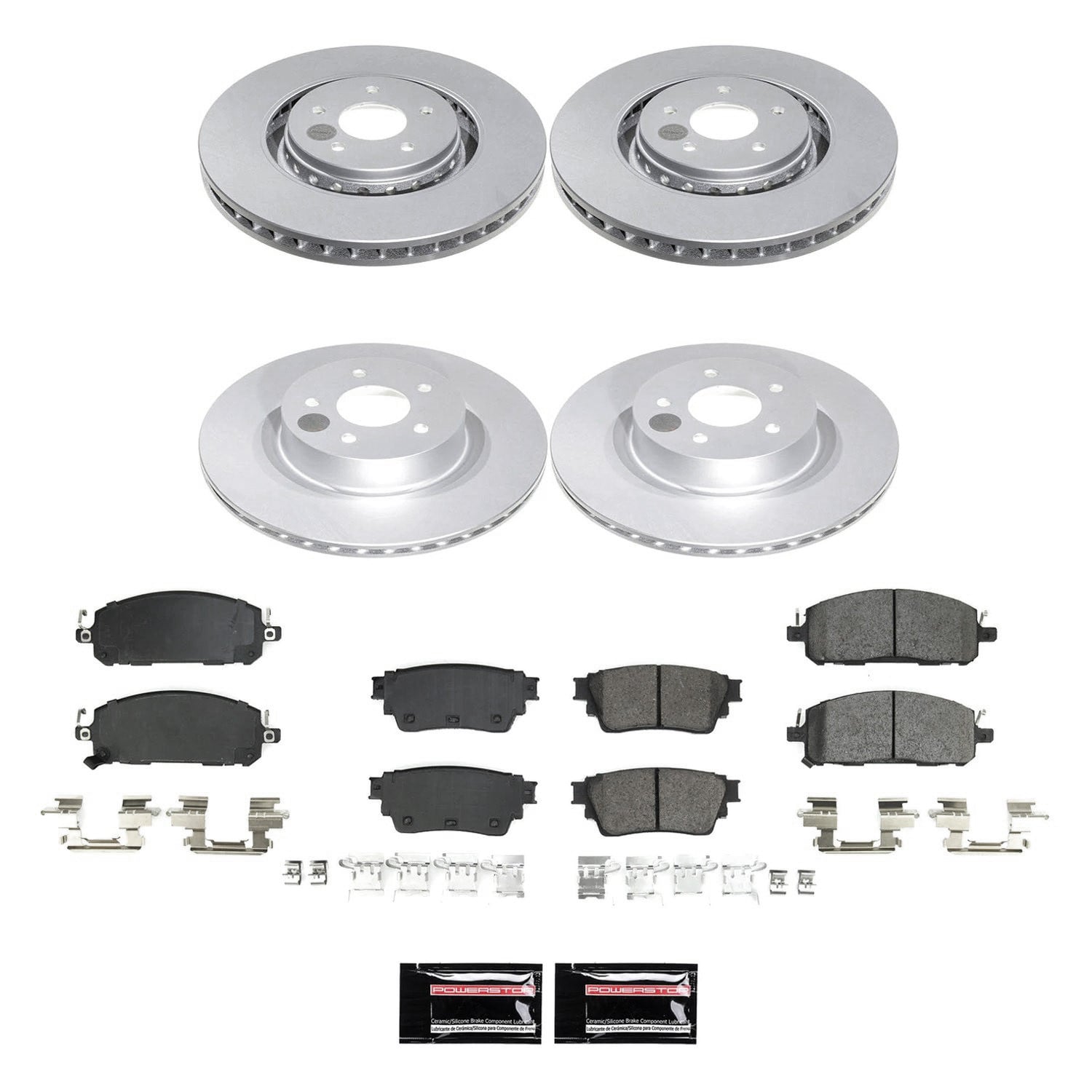 PowerStop® CRK9236 - Z17 Evolution Geomet® Plain Front and Rear