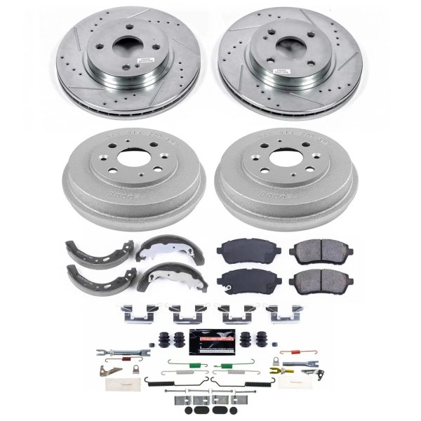 PowerStop® - 1-Click Z23 Evolution Drilled and Slotted Front and Rear Brake Kit