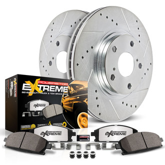 PowerStop® - 1-Click Extreme Z36 Truck and Tow Drilled and Slotted Rear Brake Kit