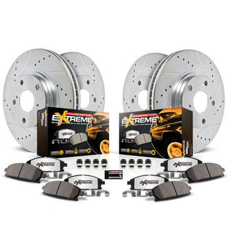 PowerStop® - 1-Click Extreme Z36 Truck and Tow Drilled and Slotted Front and Rear Brake Kit