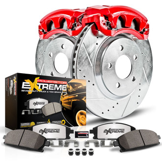 PowerStop® - 1-Click Extreme Z36 Truck and Tow Drilled and Slotted Rear Brake Kit with Calipers