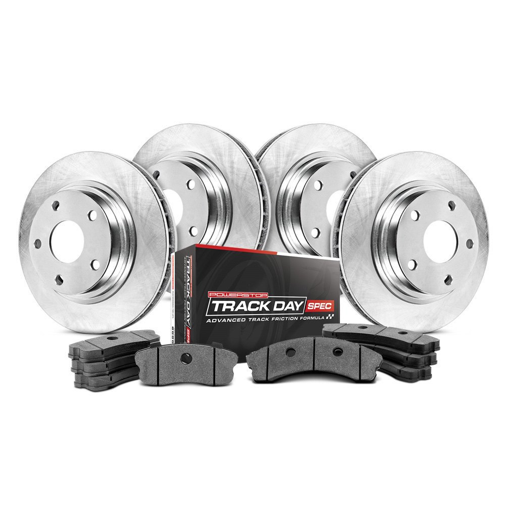 Power Stop TDSK2260 Track Day Spec Front & Rear Kit Rotors and Ceramic Brake Pads 