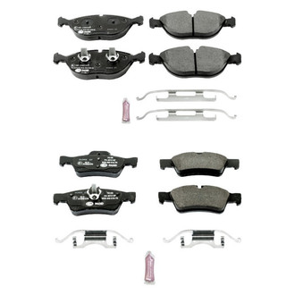 PowerStop® - Euro-Stop™ Semi-Metallic Front and Rear Disc Brake Pad Set