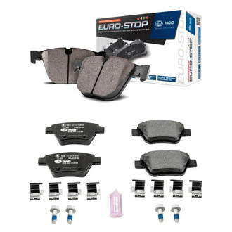 PowerStop® - Euro-Stop™ Semi-Metallic Front and Rear Disc Brake Pad Set