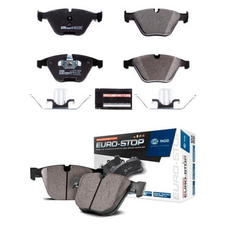 PowerStop® - Euro-Stop™ Semi-Metallic Front and Rear Disc Brake Pad Set