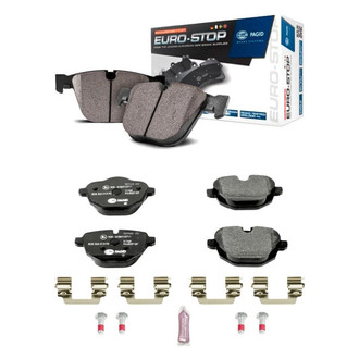PowerStop® - Euro-Stop™ Semi-Metallic Front and Rear Disc Brake Pad Set