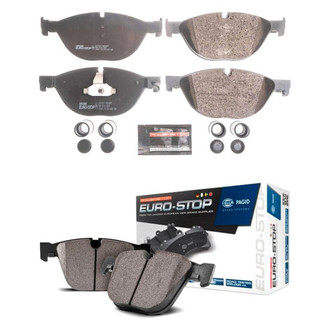 PowerStop® - Euro-Stop™ Semi-Metallic Front and Rear Disc Brake Pad Set